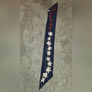 Vintage VERA Neuman Veresa Scarf Japan Oblong, Blue,red,white Leaves W/orig Box.